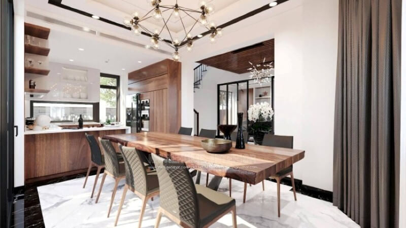 Mẫu tủ bếp hình chữ U với thiết kế bàn đảo liền mạch sẽ là một gợi ý tuyệt vời cho không gian bếp vuông vắn mà không cần tốn quá nhiều diện tích. Tủ bếp hiện đại, tủ bếp chữ u, tủ bếp chữ i, tủ bếp chữ l